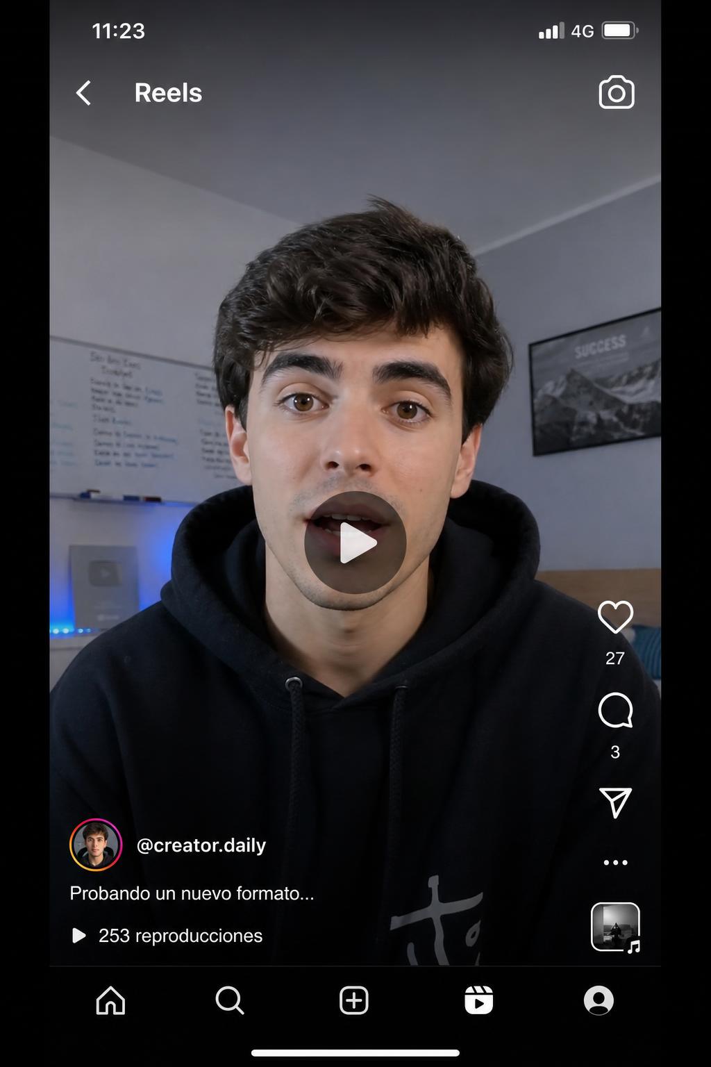 Reel de Alex con pocas reproducciones